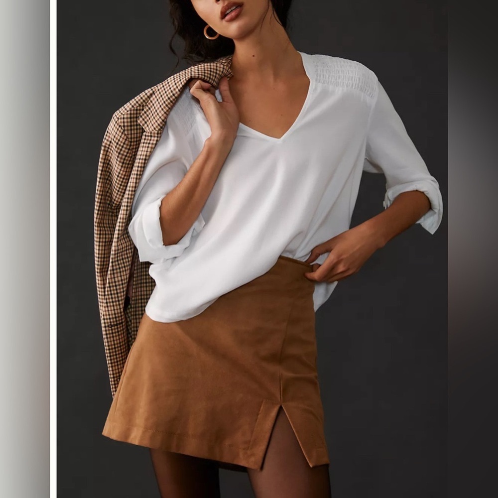 💕Cloth & Stone White V-Neck Blouse Size X Large